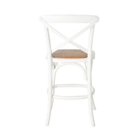 Provincial Cross Back Dining Stool Crisp White