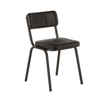 Rory Leather Dining Chair Black