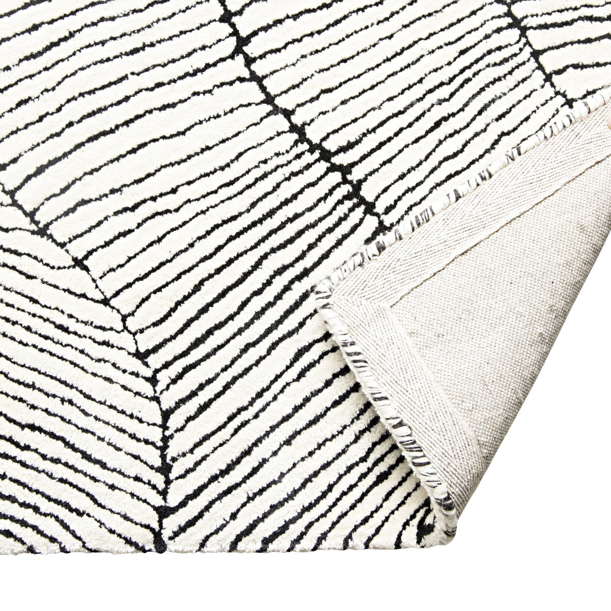 Geo Wave Hand-Tufted Black & White Rug 400x300cm – Early Settler AU