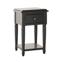 Clover 1 Drawer Bedside Table / Side Table Black