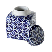 Celadon Daisy Tile Jar Medium
