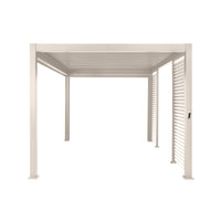 Sanctuary Louvered Aluminium Pergola Taupe 3x4m