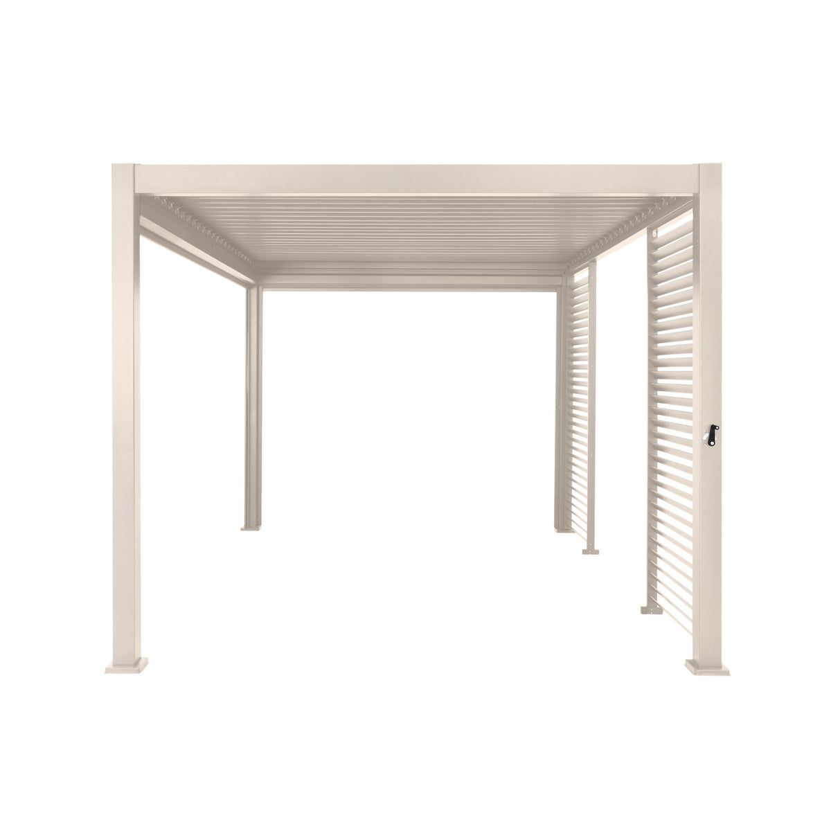 Sanctuary Louvered Aluminium Pergola Taupe 3x4m