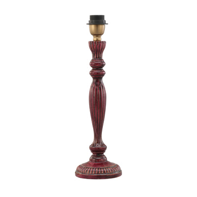 Zarina Meena Deep Red Wooden Table Lamp Base 13x13x36cm