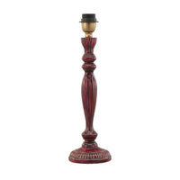Zarina Meena Deep Red Wooden Table Lamp Base 13x13x36cm