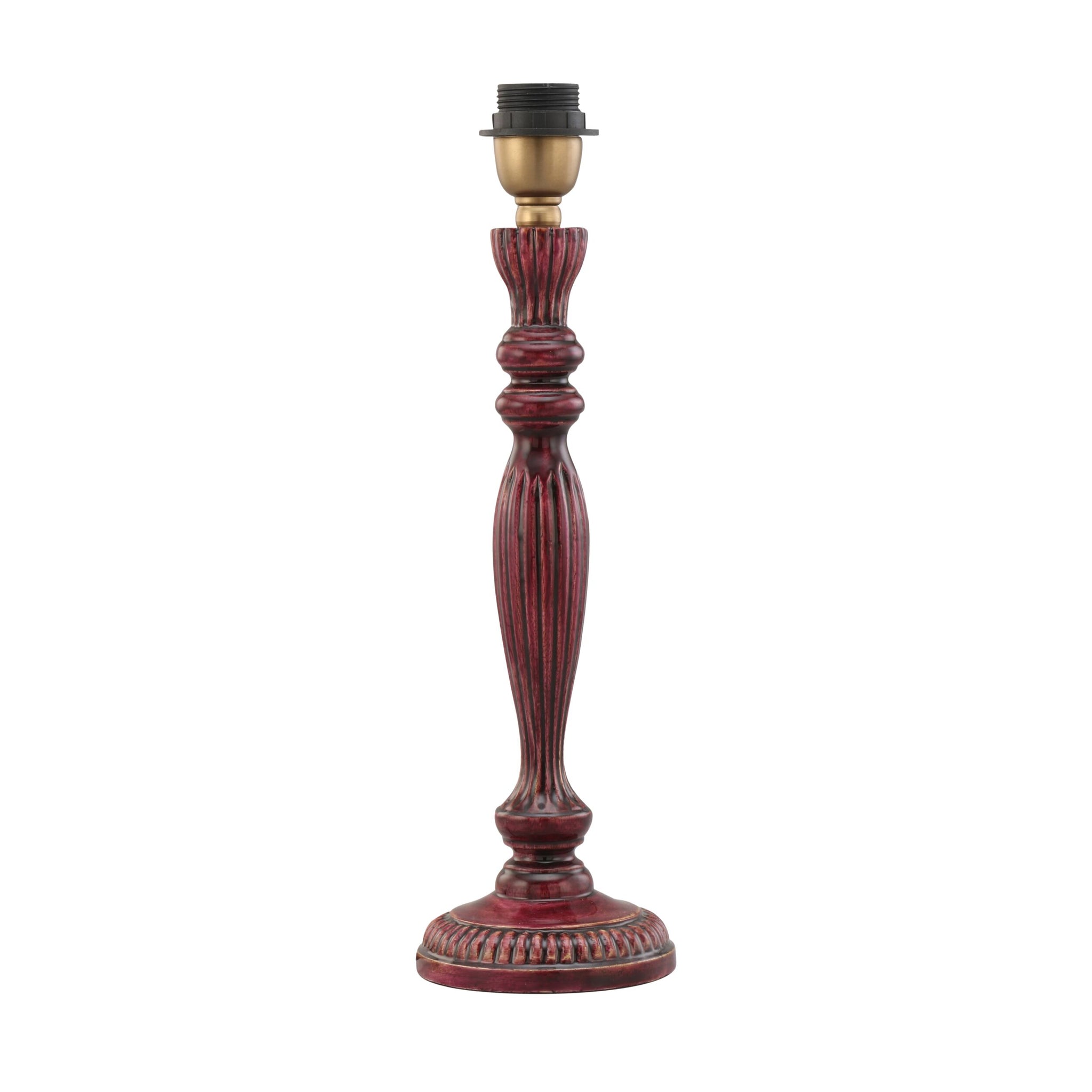 Zarina Meena Deep Red Wooden Table Lamp Base 13x13x36cm