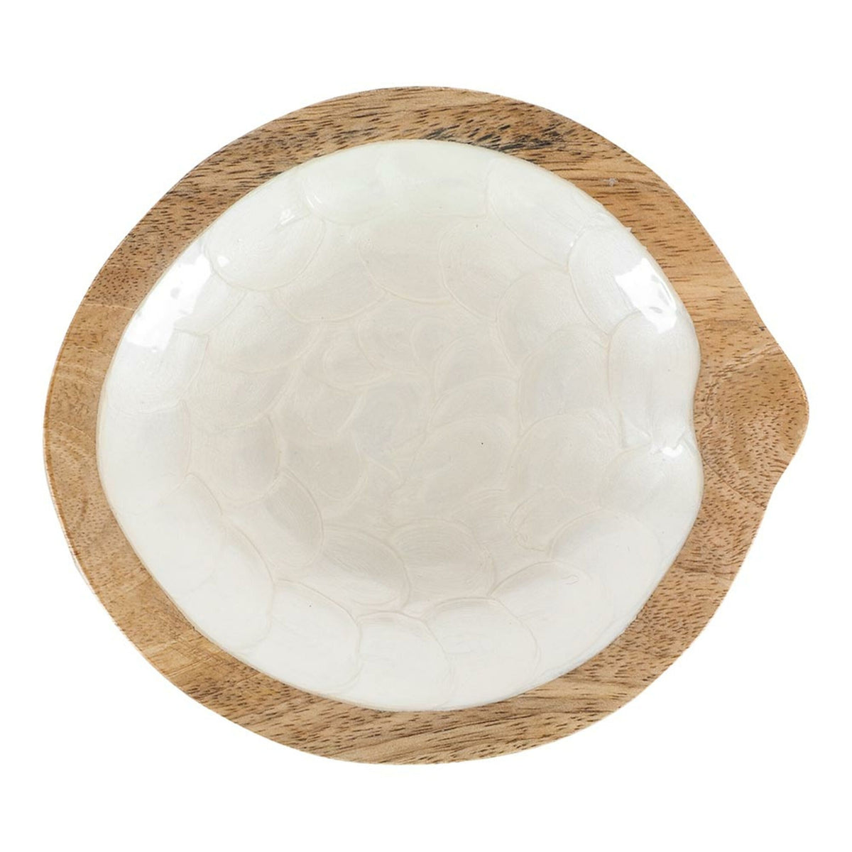 Arlo Round Teardrop Wooden Bowl 16x14x2.5cm