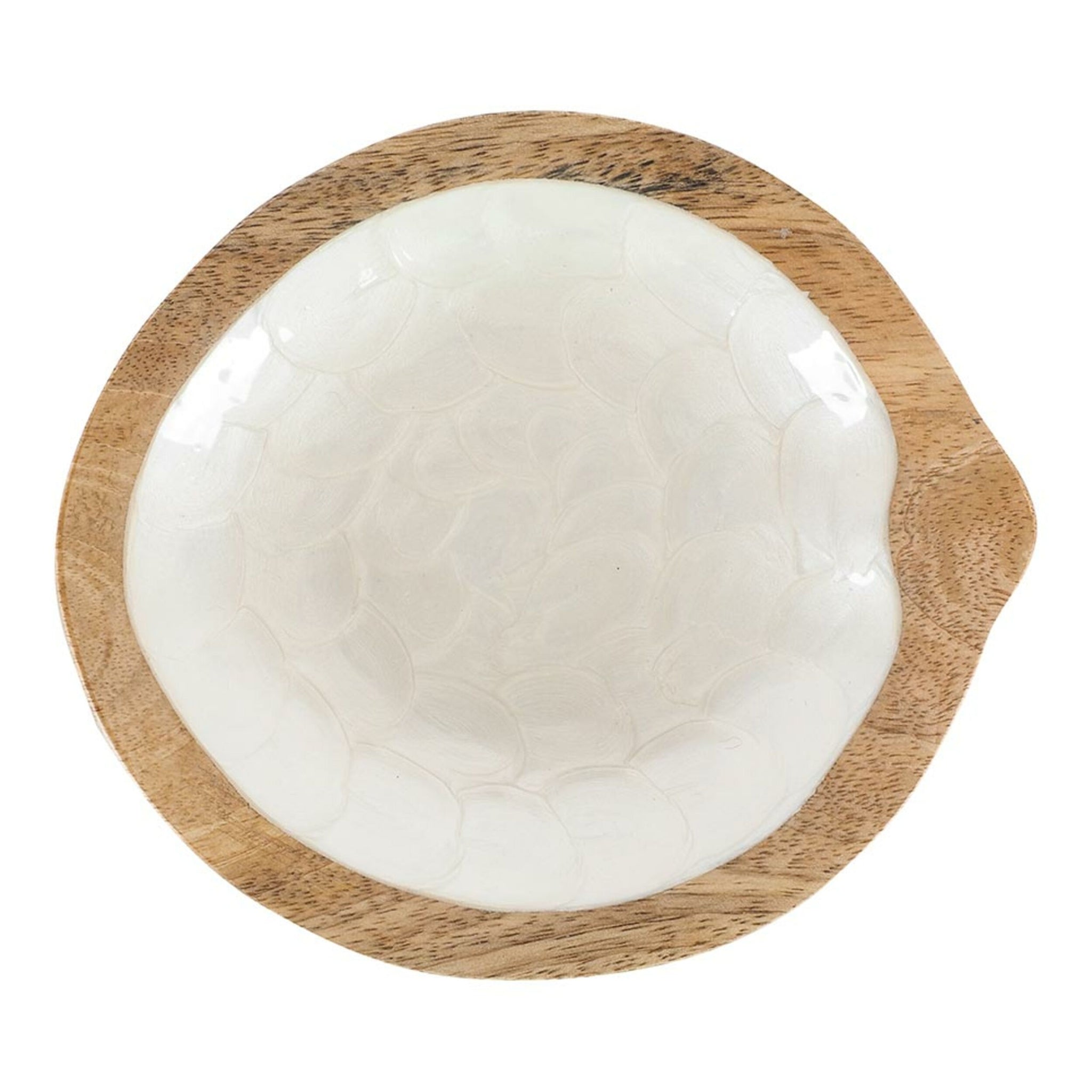 Arlo Round Teardrop Wooden Bowl 16x14x2.5cm