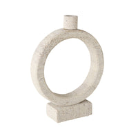 Beige Marble Orb Candle Holder Large