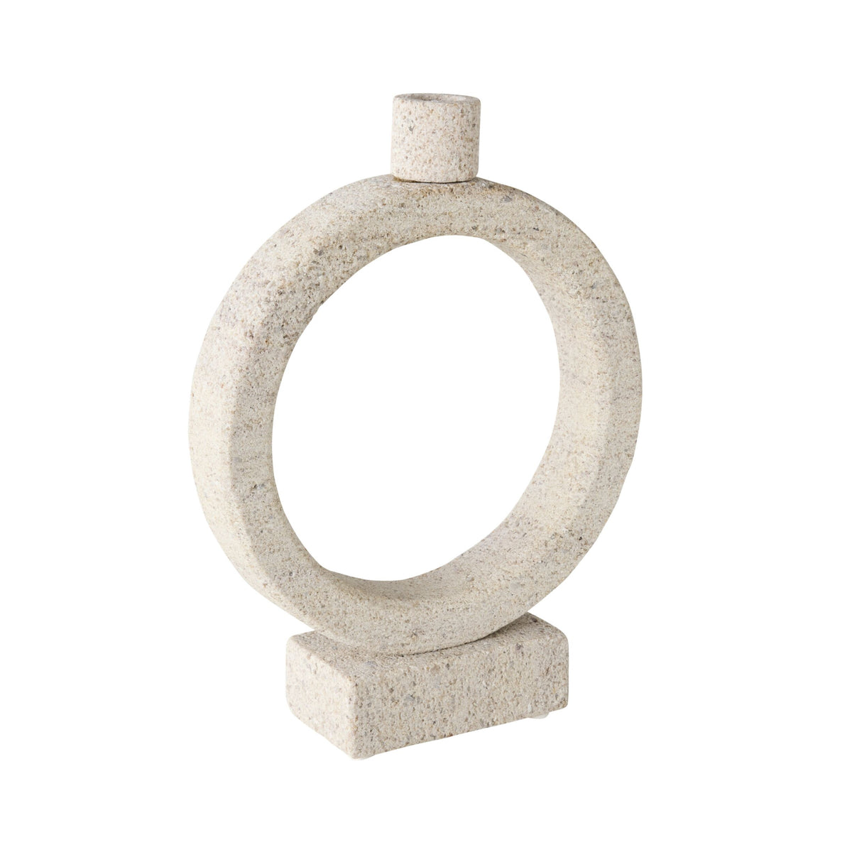 Beige Marble Orb Candle Holder Large