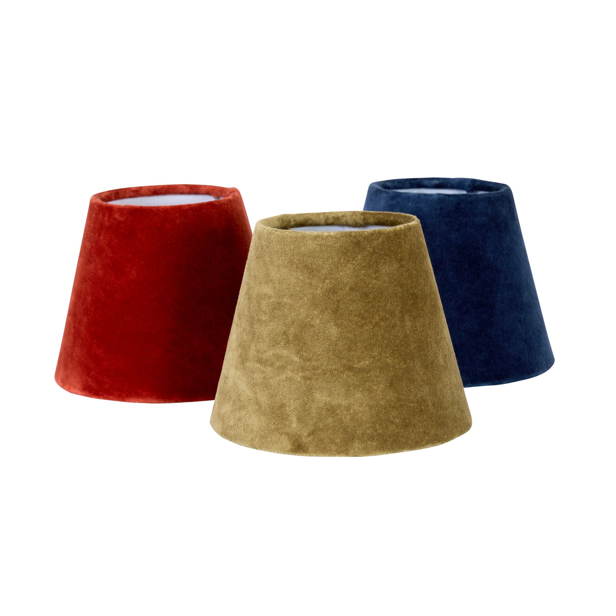 Tapered Velvet Shade Teal Blue 16x10x13cm