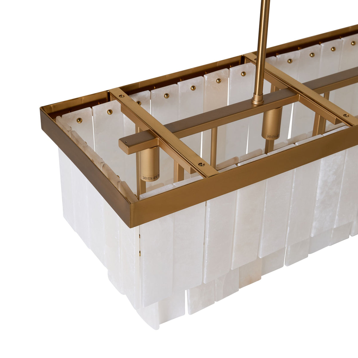 Aster 9 Light Rectangle Marble Chandelier 120x32cm