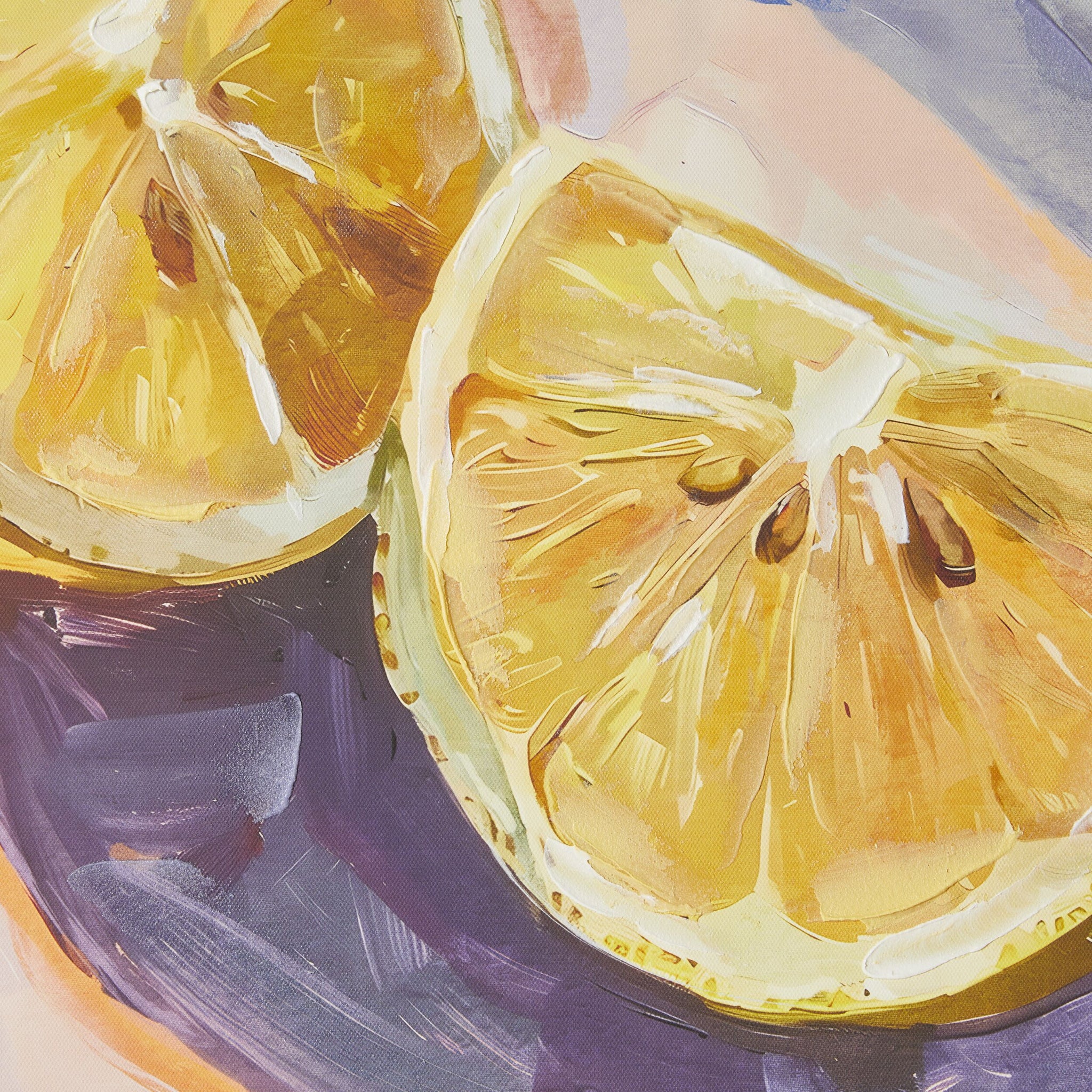 Lemon Wedges Framed Canvas Print 62.5x62.5cm