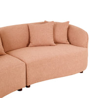 Alessa 4 Seater Sectional Sofa Luna Powder Pink