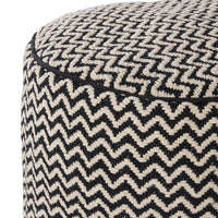 Bellevue Chevron Round Pouf