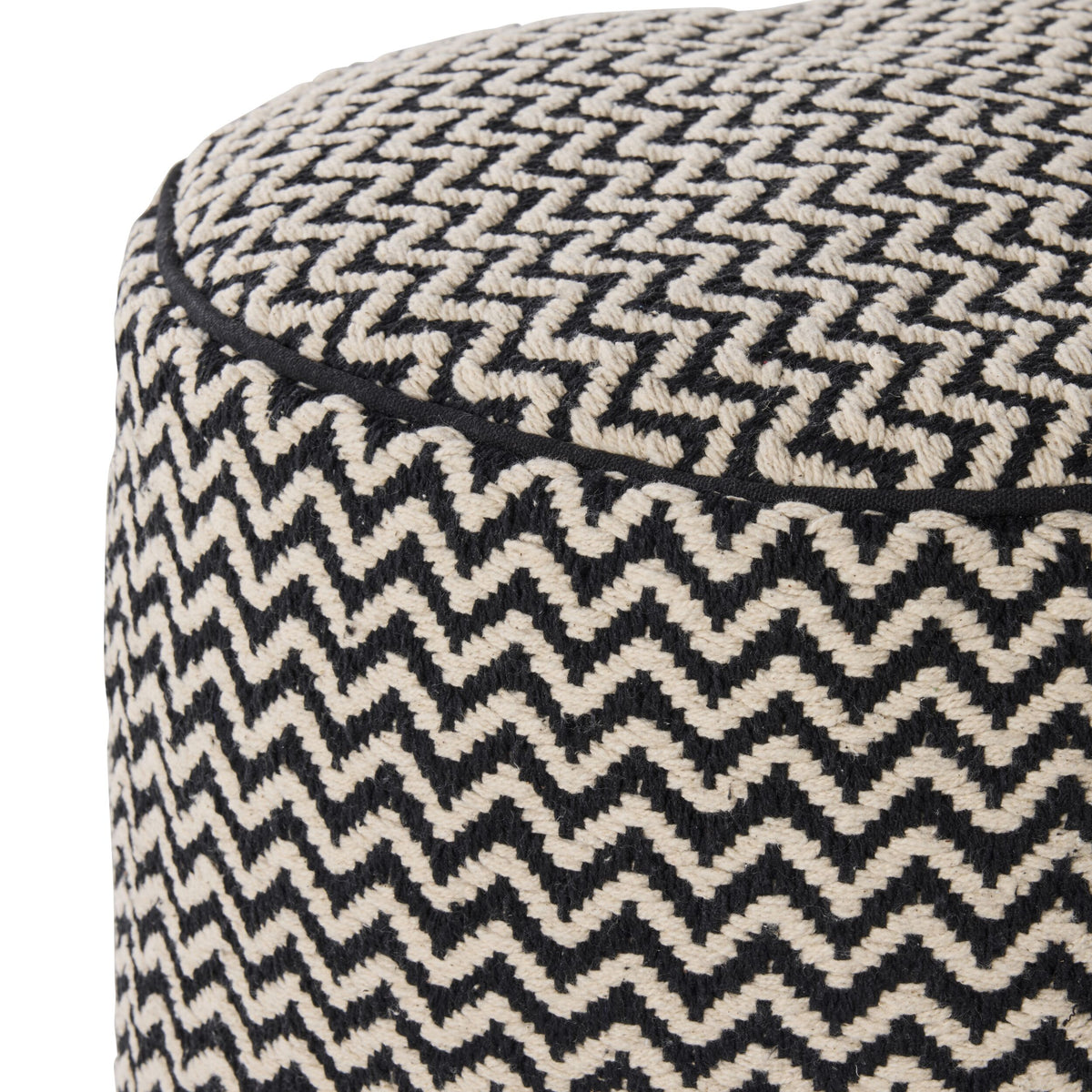 Bellevue Chevron Round Pouf
