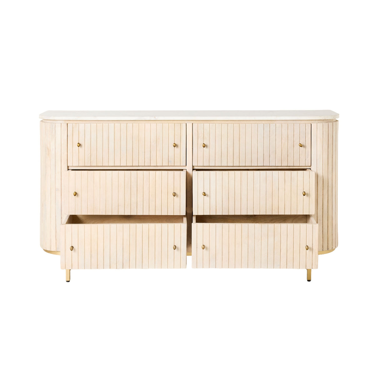 Deva 6 Drawer Chest with Marble Top