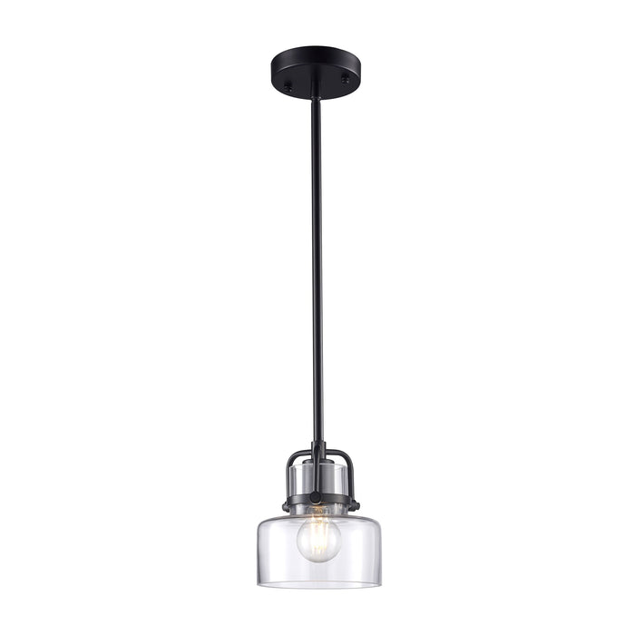 Tiffany Glass Pendant Matt Black 15x24cm