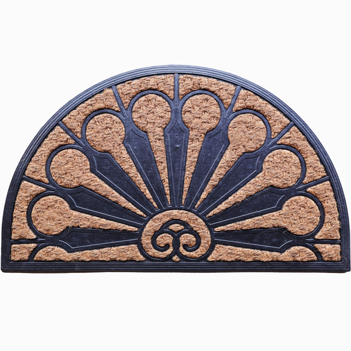 Half Moon Deco Rubber and Coir Doormat 75cm