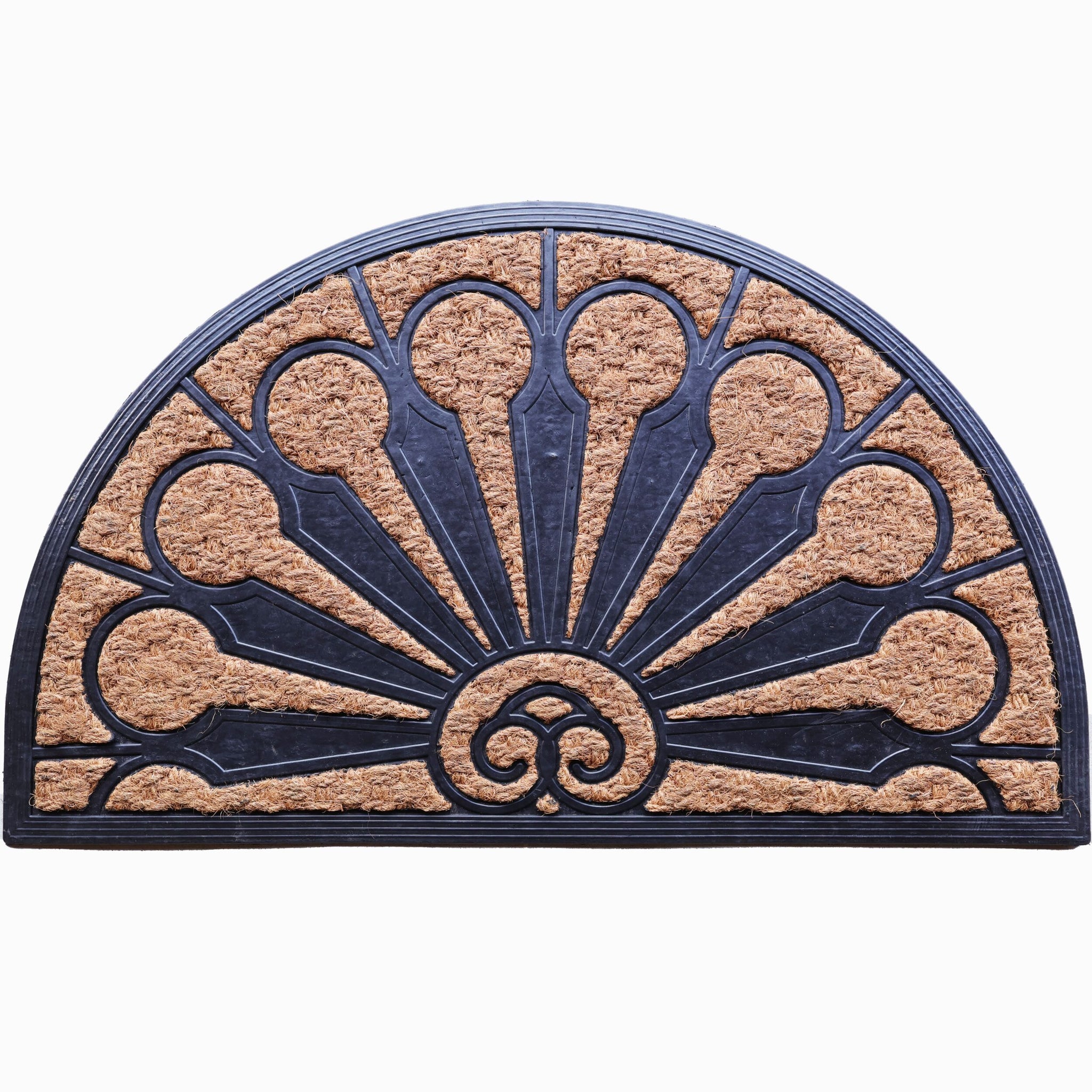 Half Moon Deco Rubber and Coir Doormat 75cm