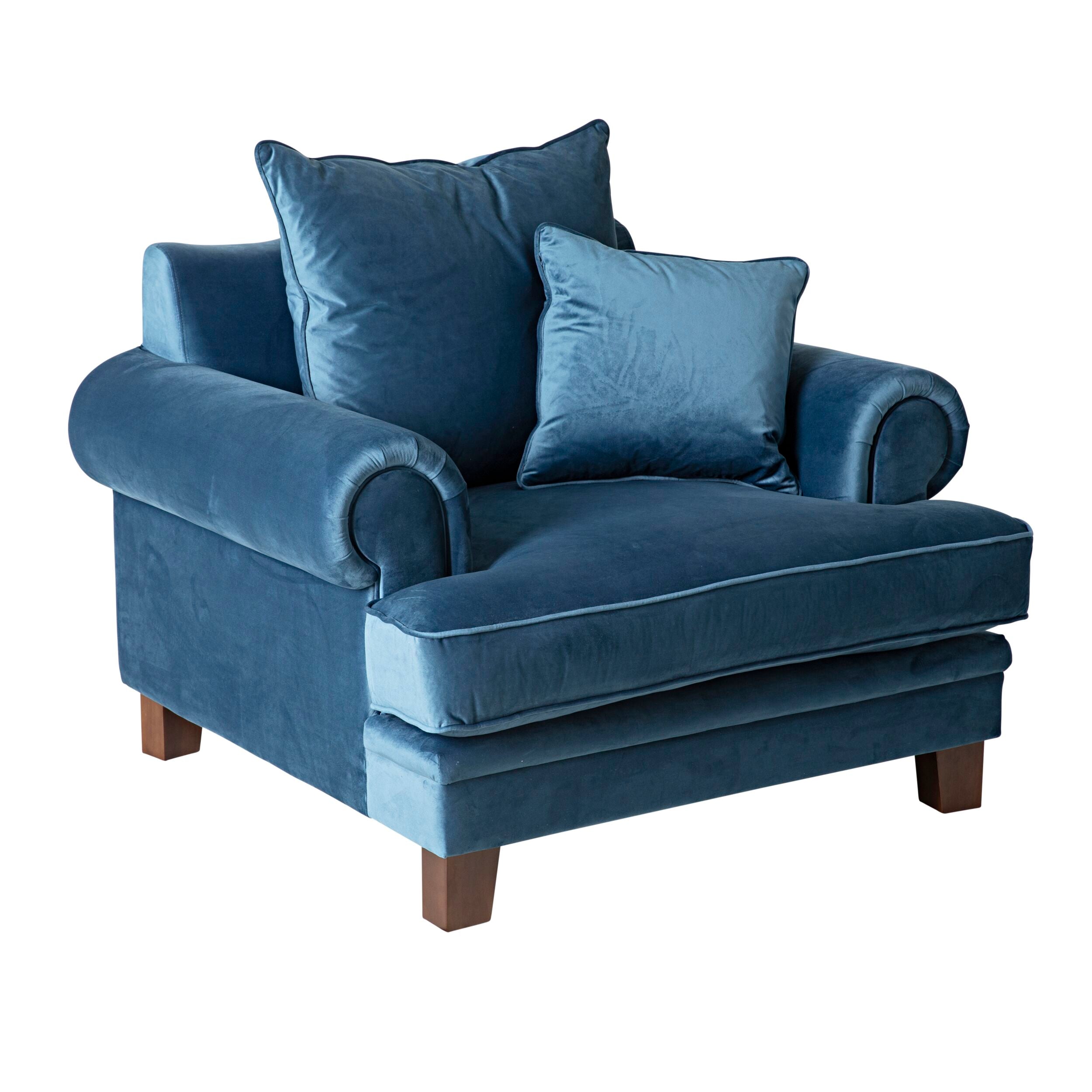 Lisette Velvet Armchair Celeste Indigo