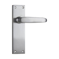 0977 Door Lever Balmoral Latch Pair Satin Chrome H156xW42xP46mm