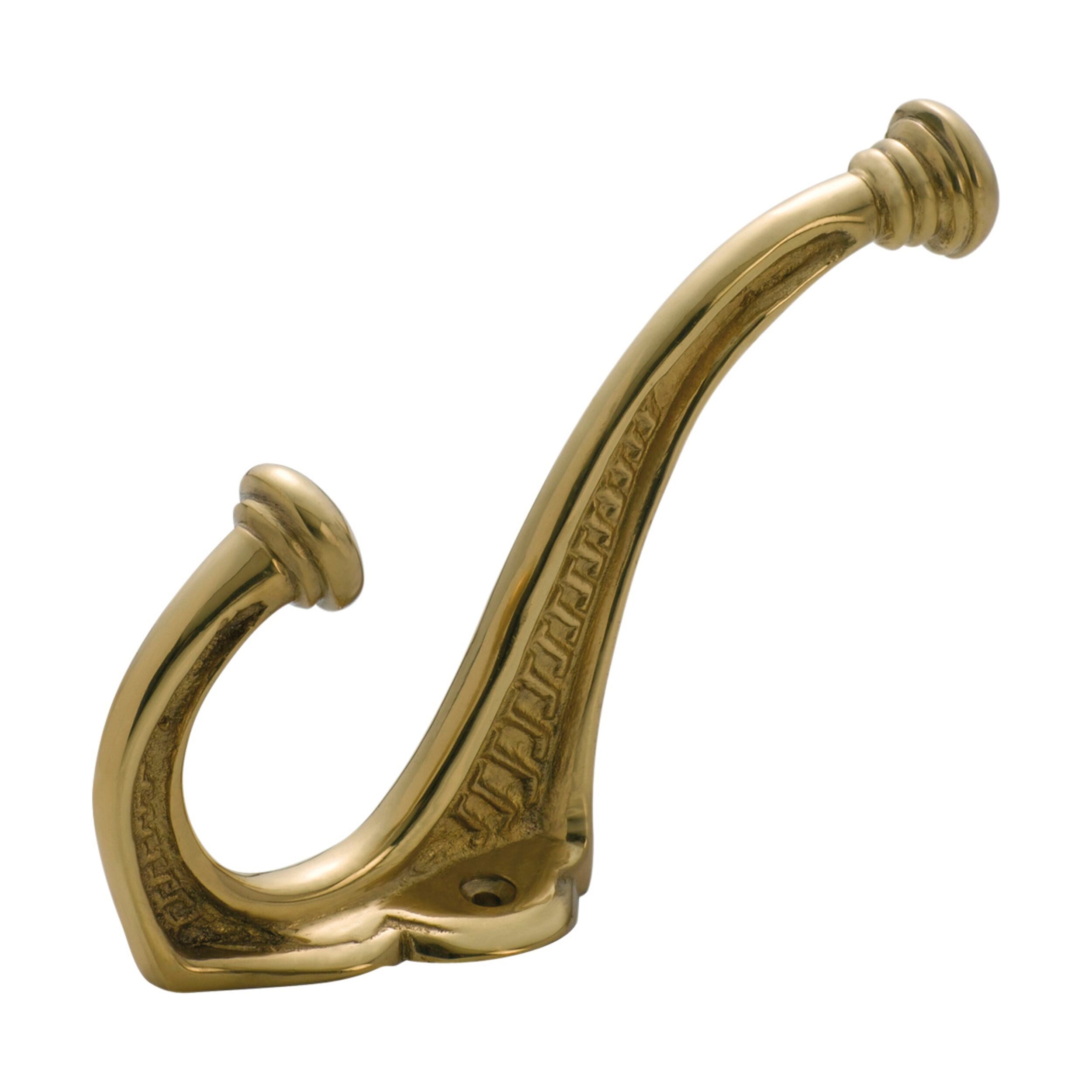 3930 Hat & Coat Hook Edwardian Polished Brass H145xP95mm