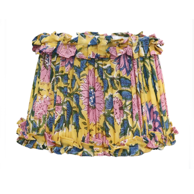 Loni Scallop Tapered Shade Mustard Floral 25cm