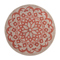 Aruba Mandela Reversable Outdoor PET Orange & Blue Round Rug 120cm