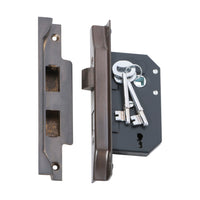 2204 Mortice Lock 3 Lever Rebated Antique Brass CTC57mm Backset 44mm