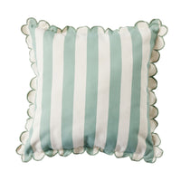 Aruba Scallop Edge Stripe Soft Green Cushion 45x45