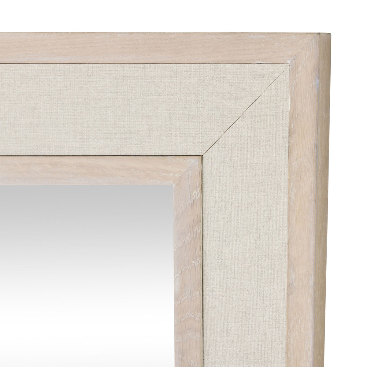 Cannes White Washed Oak & Linen Insert Wall Mirror 100x80cm – Early ...
