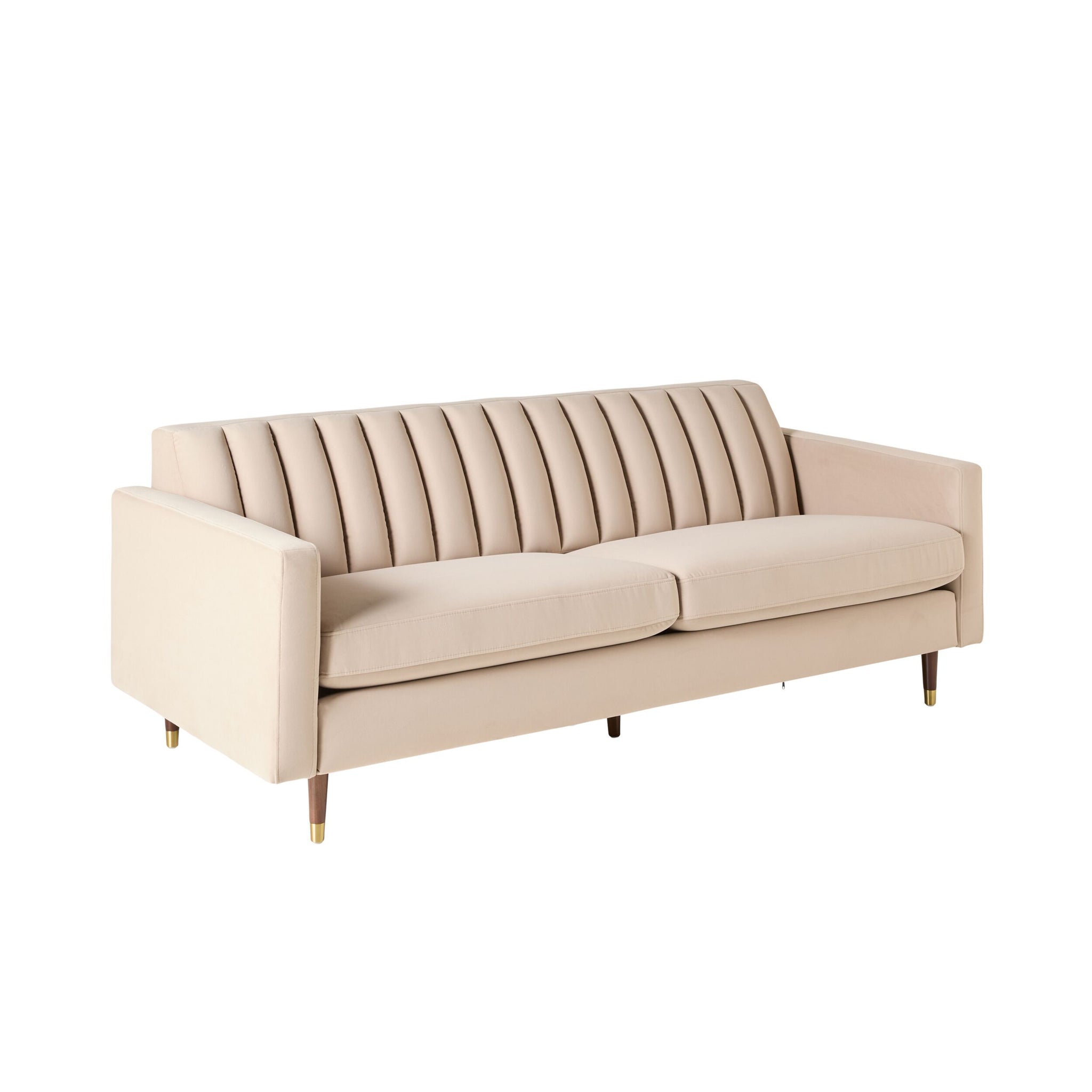 Stitch 3 Seater Velvet Sofa Taupe