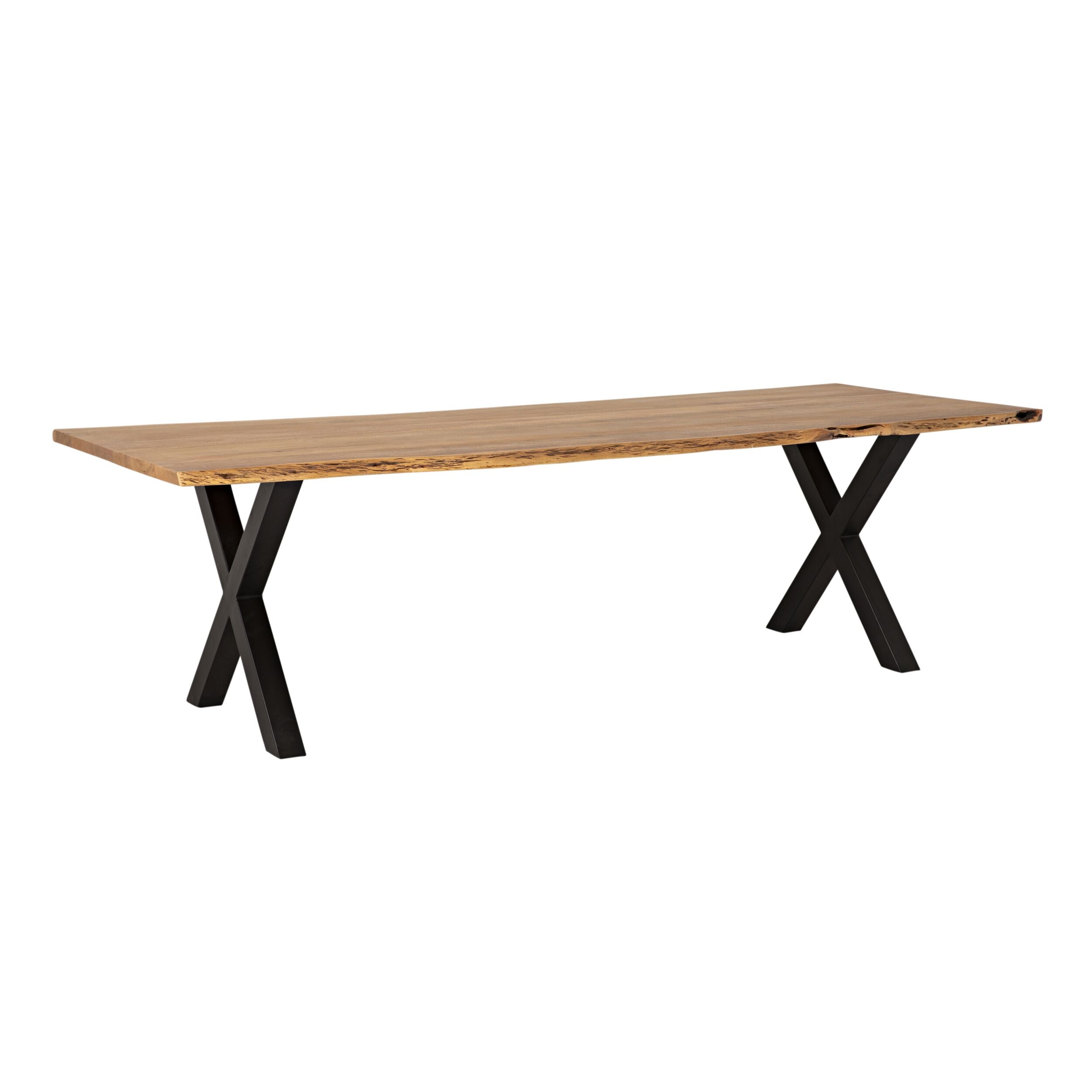 Live Edge Timber Dining Table with Cross Leg Base 260cm