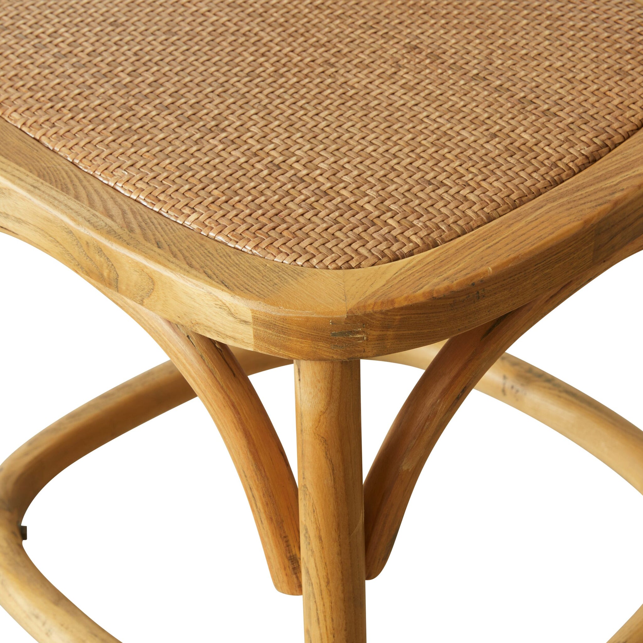 Provincial Cross Back Dining Stool Natural Oak