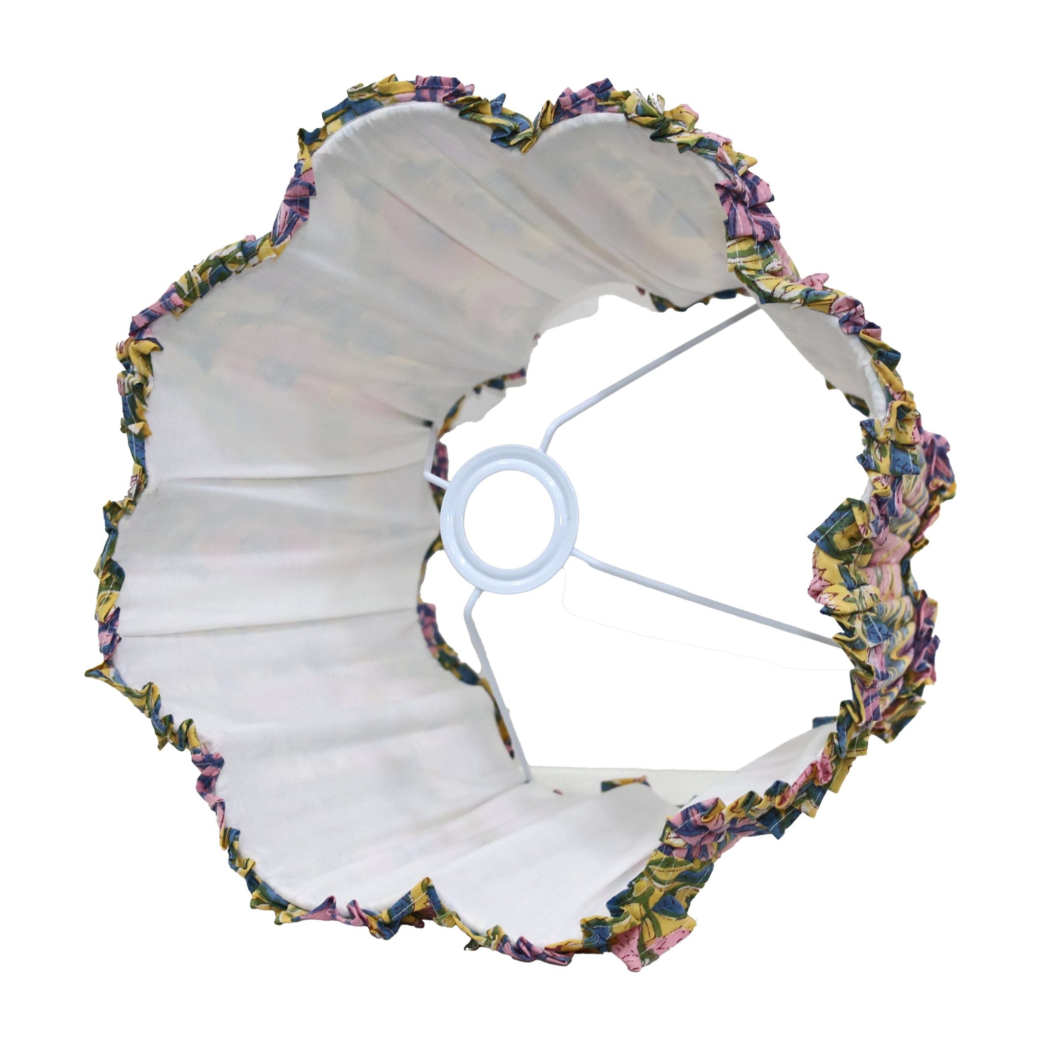 Loni Scallop Tapered Shade Mustard Floral 35cm