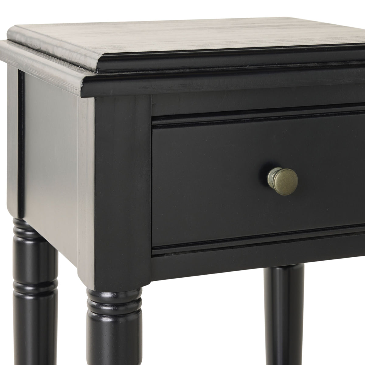 Clover 1 Drawer Bedside Table / Side Table Black