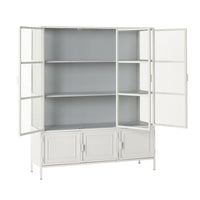 Nero 6 Door Display Cabinet 135 x 40 x 160cm White & Grey