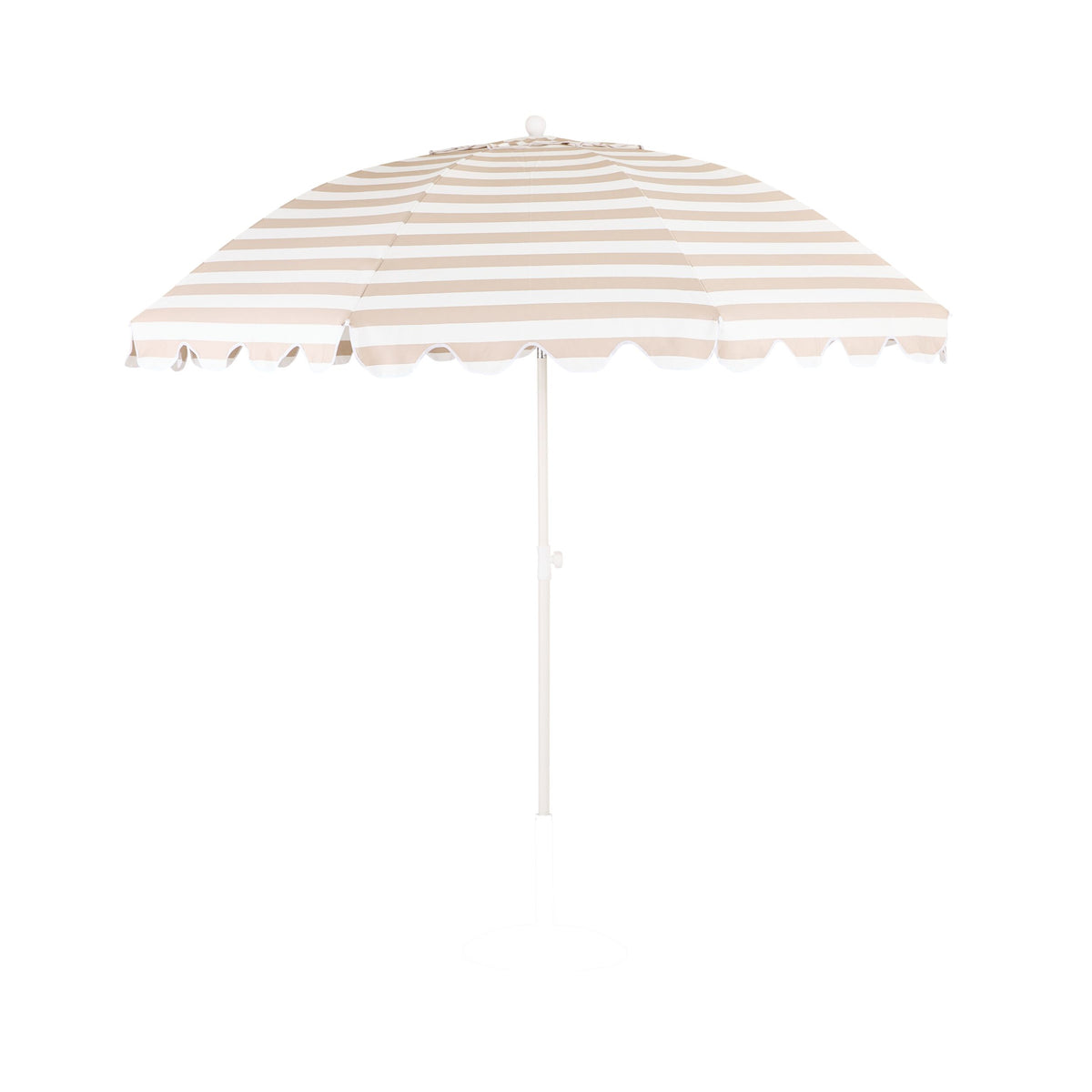 Amalfi Umbrella Scallop Edge Taupe/White Stripe
