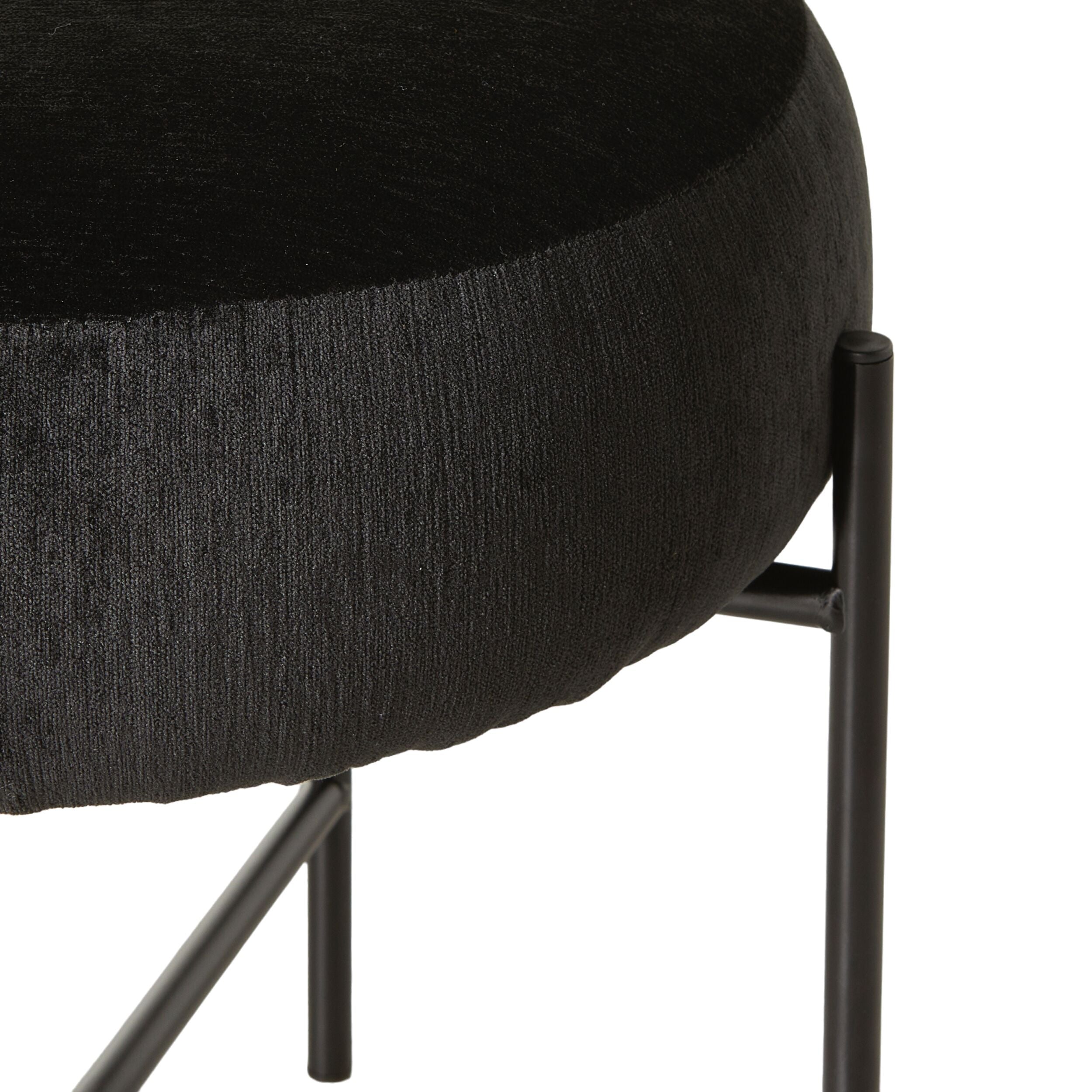 Mads Round Footstool Cascade Ebony