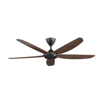 Coastline 142cm Indoor DC Fan - Black with Walnut ABS Blades