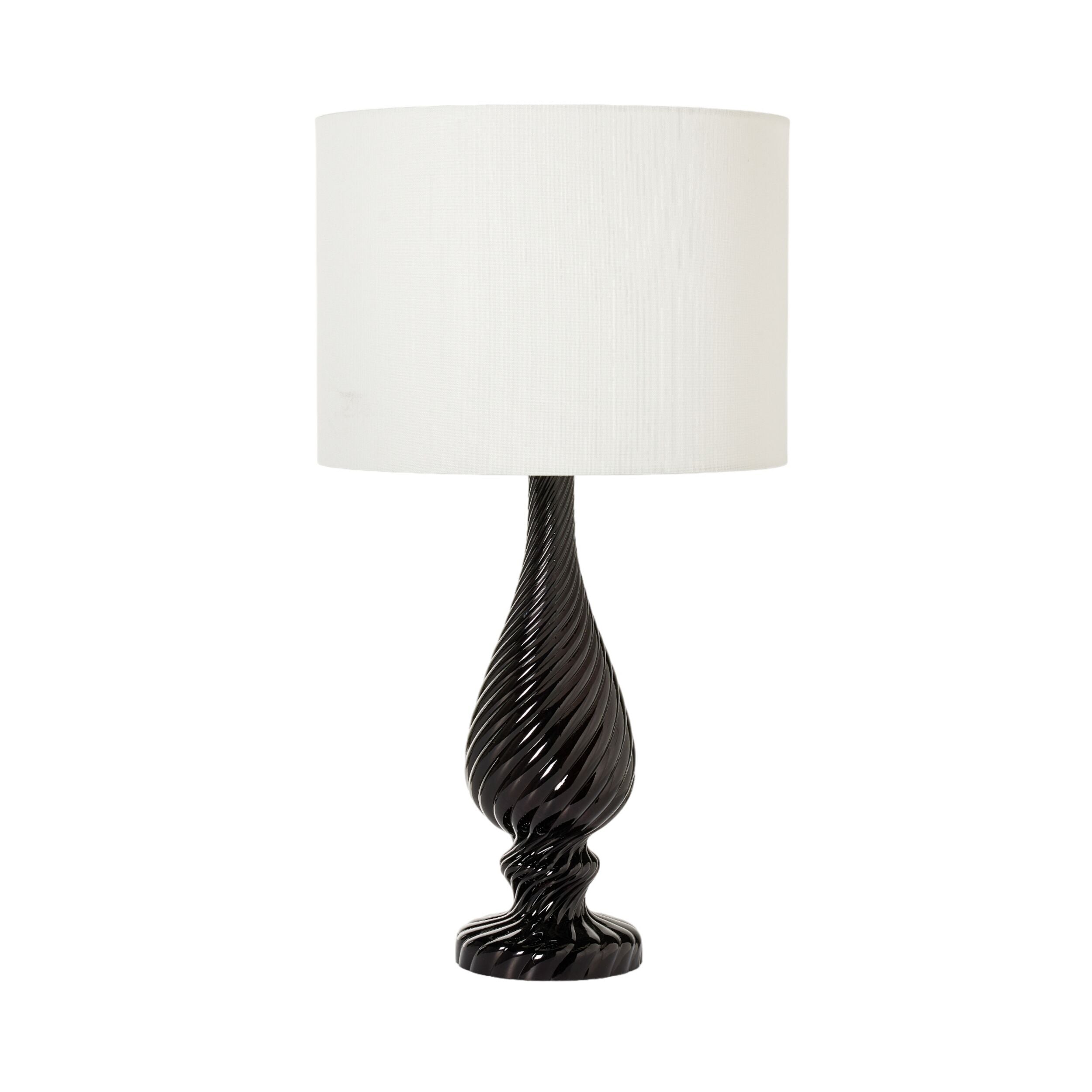 Bunbury Swirl Glass Table Lamp Black 67x37cm