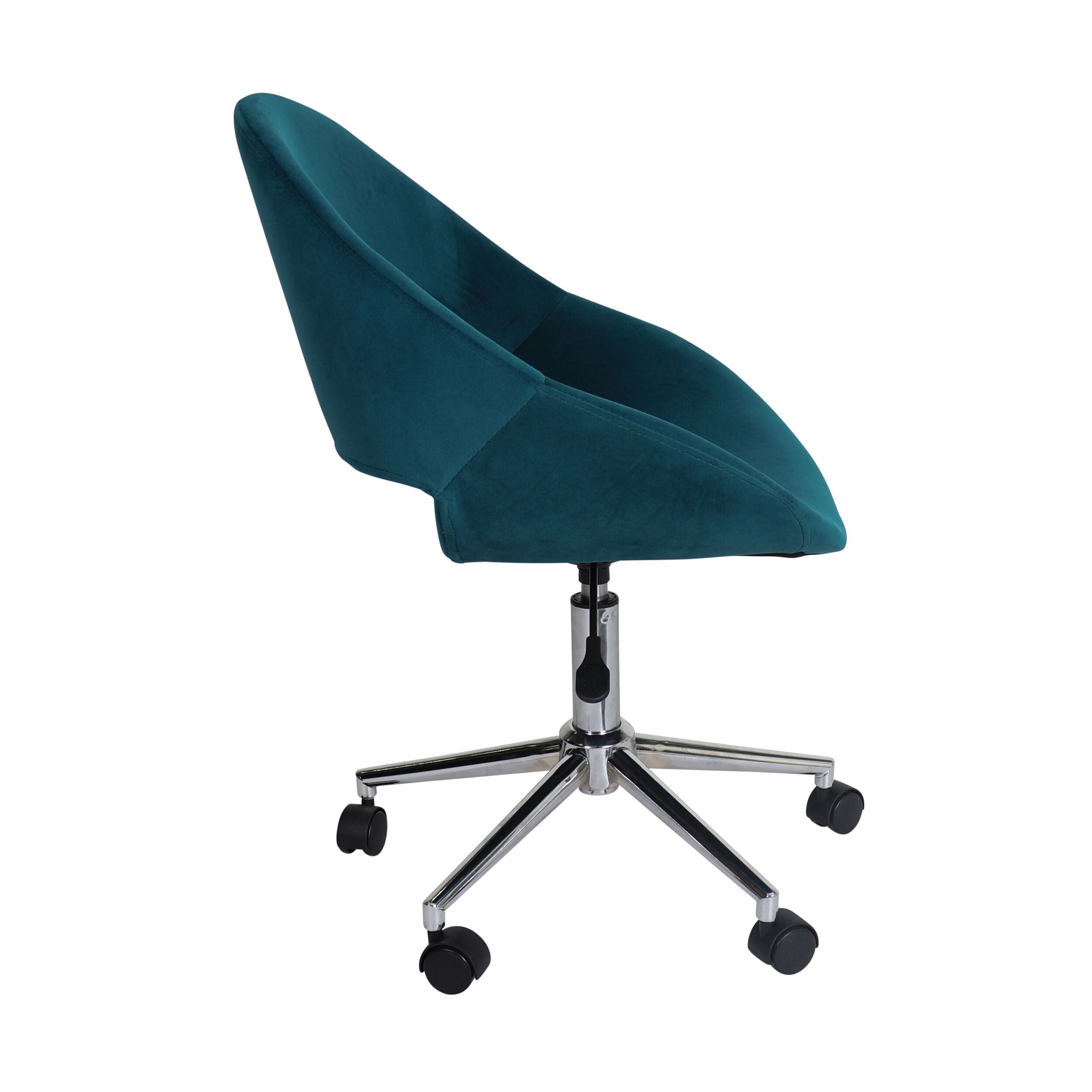 Kip Velvet Desk Chair Peacock Teal