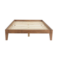 The Kyan Double Bed Base Chestnut features a simple design with sturdy slats and a chestnut finish.
