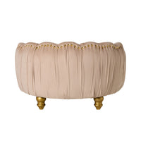 Antoinette Rouched Velvet Pet Bed Champagne