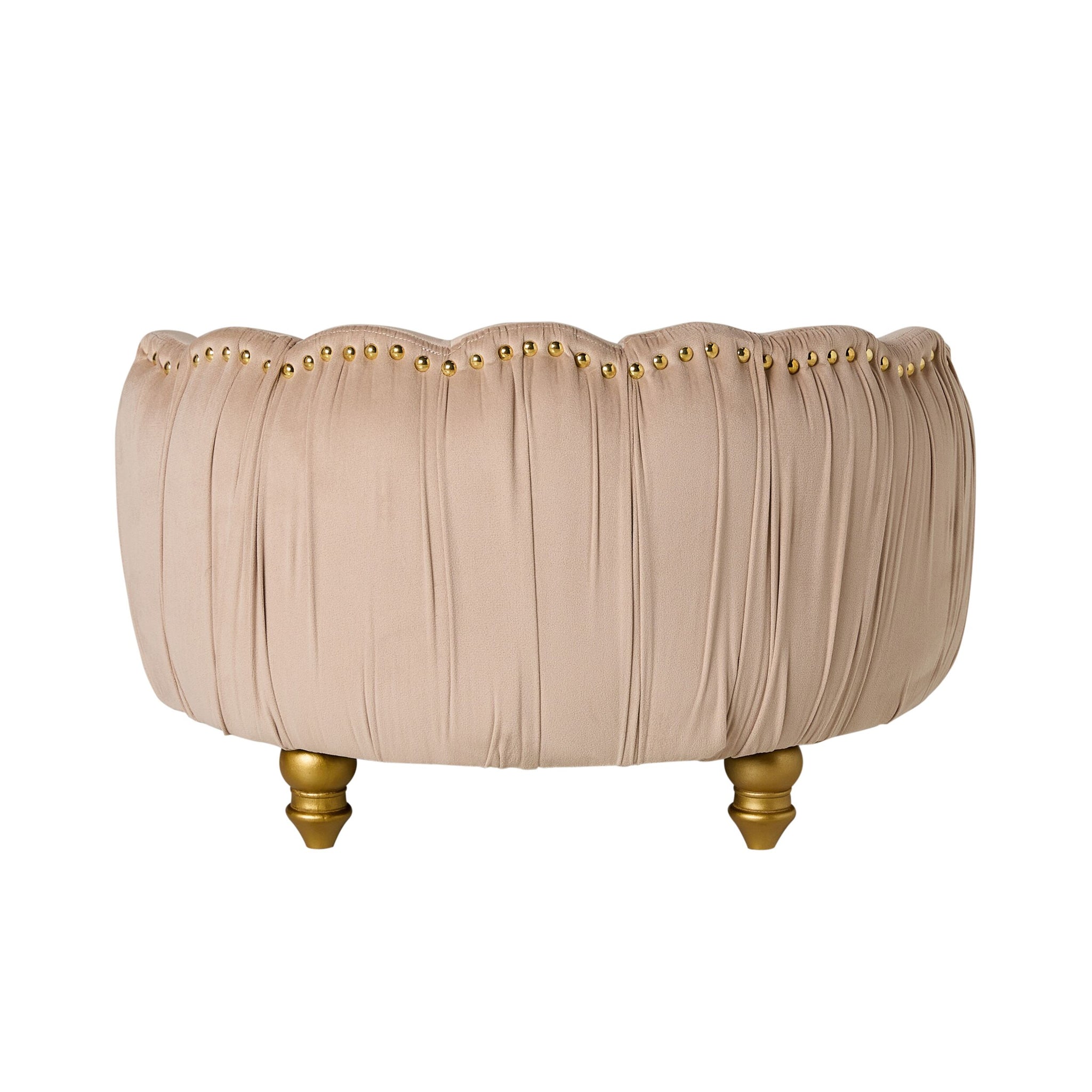 Antoinette Rouched Velvet Pet Bed Champagne