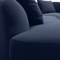 Wylder 4 Seater Curved Sofa Velvet Indigo