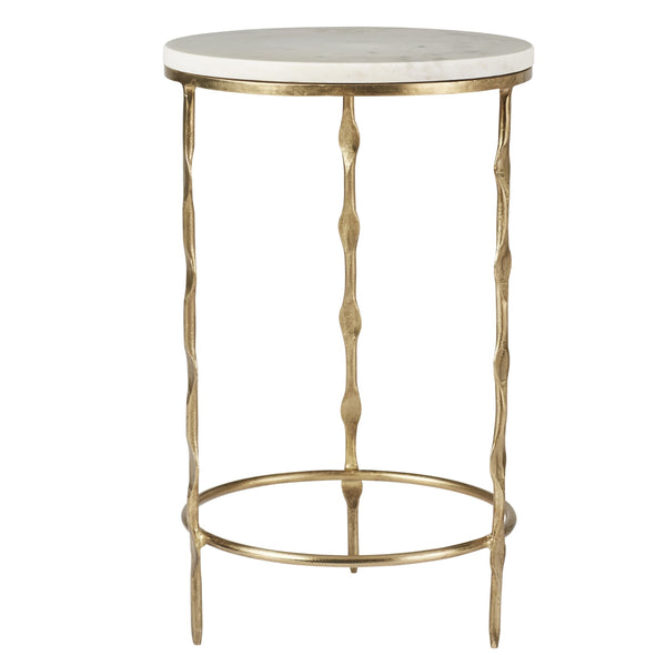 Iron Round Side Table With Marble Top 50cm – Early Settler AU