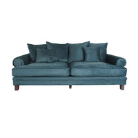 Lisette 3.5 Seater Velvet Deep Sofa Aura Emerald