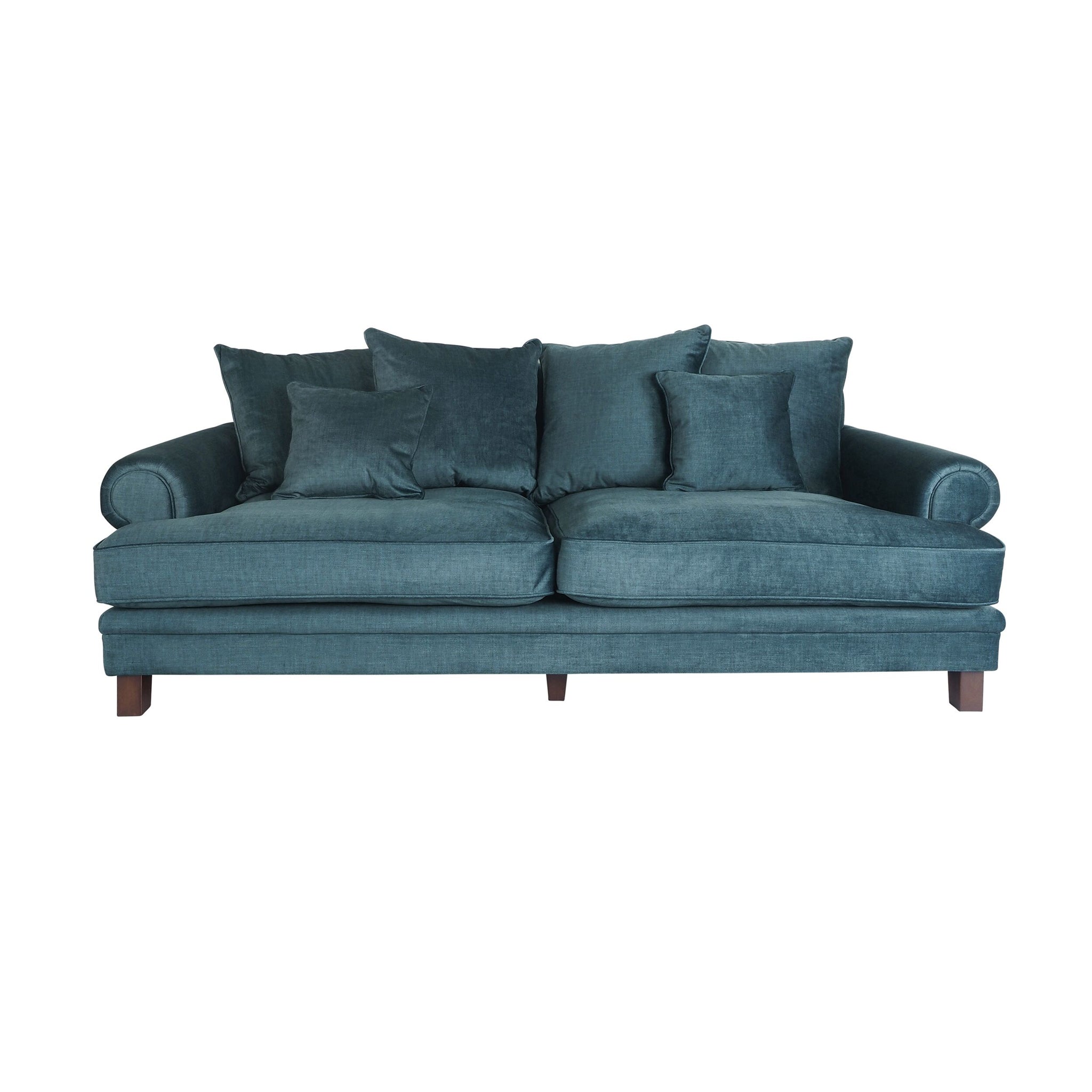 Lisette 3.5 Seater Velvet Deep Sofa Aura Emerald